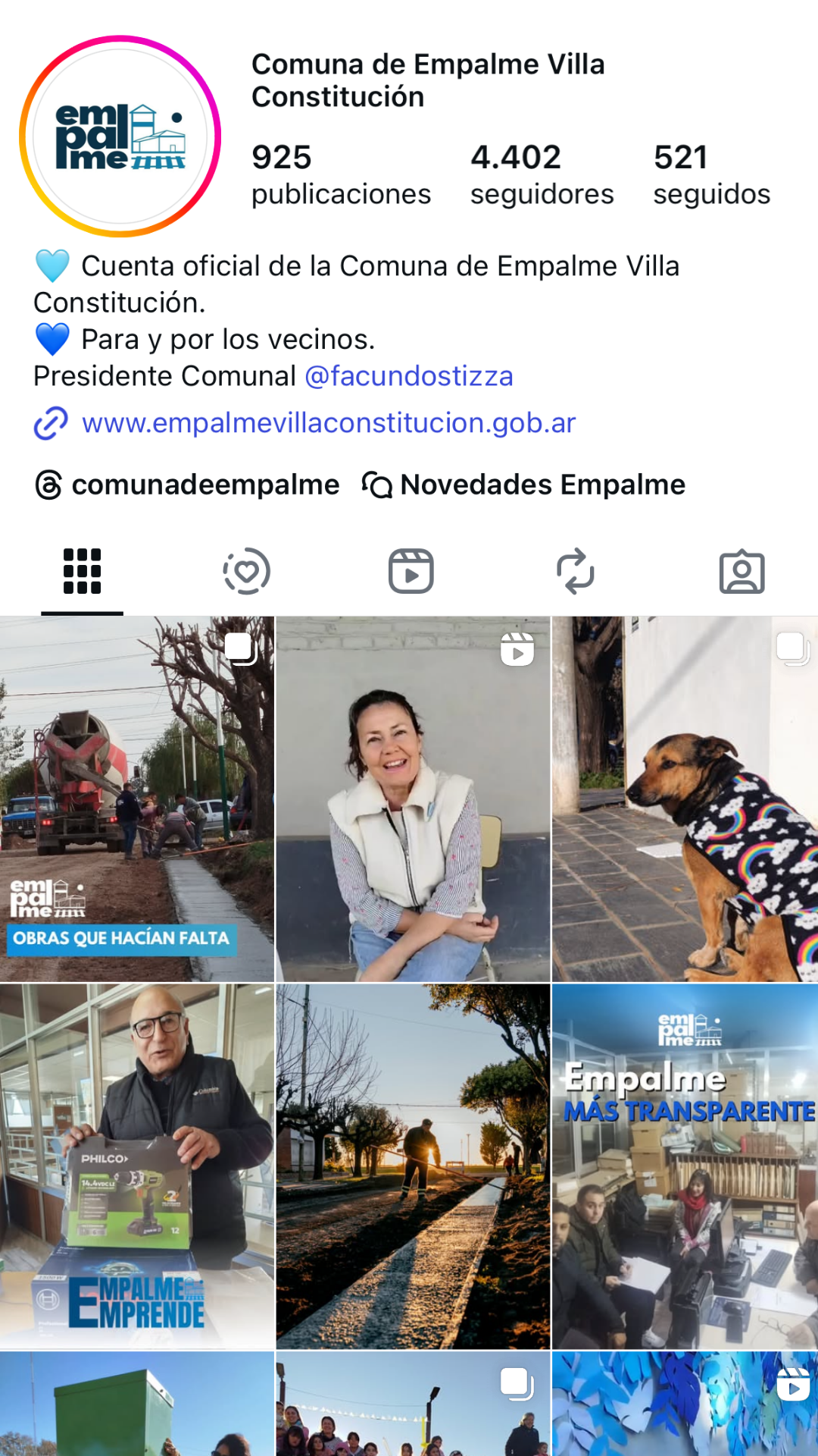 Feed/Stories — @comunadeempalme
